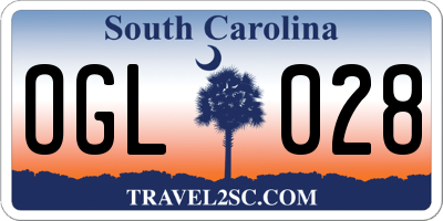 SC license plate OGL028