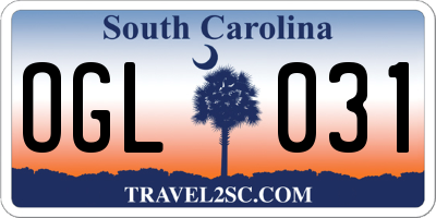 SC license plate OGL031