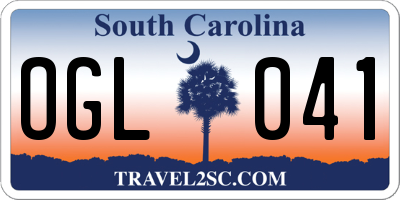 SC license plate OGL041