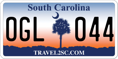 SC license plate OGL044