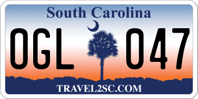 SC license plate OGL047