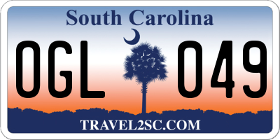 SC license plate OGL049