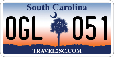 SC license plate OGL051
