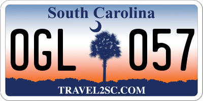 SC license plate OGL057