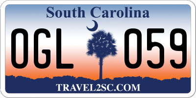 SC license plate OGL059