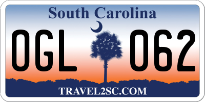SC license plate OGL062