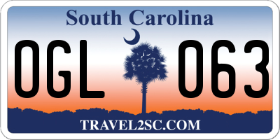SC license plate OGL063
