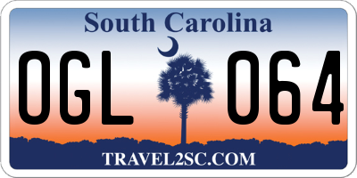 SC license plate OGL064