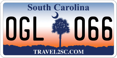 SC license plate OGL066
