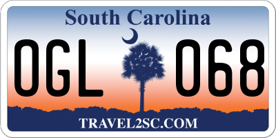 SC license plate OGL068