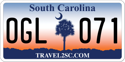 SC license plate OGL071