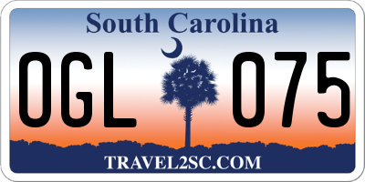 SC license plate OGL075