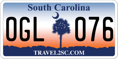 SC license plate OGL076