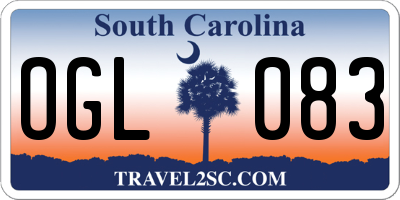SC license plate OGL083