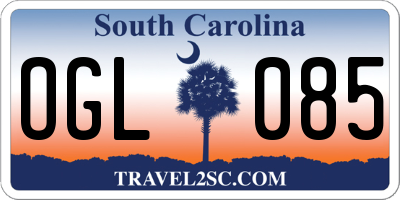 SC license plate OGL085
