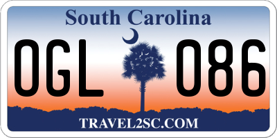SC license plate OGL086