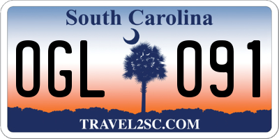 SC license plate OGL091