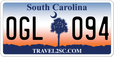 SC license plate OGL094