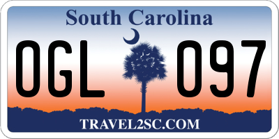 SC license plate OGL097