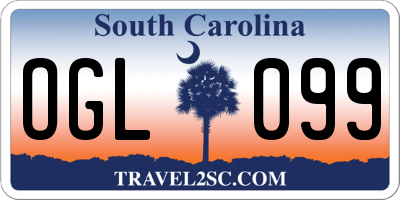 SC license plate OGL099