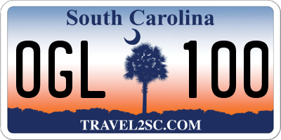 SC license plate OGL100