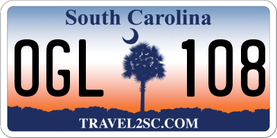 SC license plate OGL108