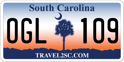 SC license plate OGL109