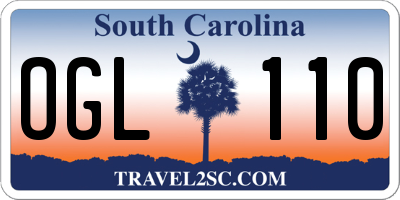 SC license plate OGL110