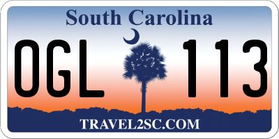 SC license plate OGL113