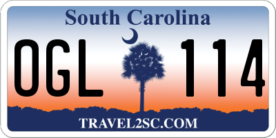 SC license plate OGL114