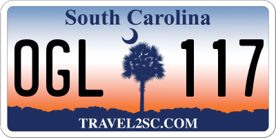 SC license plate OGL117