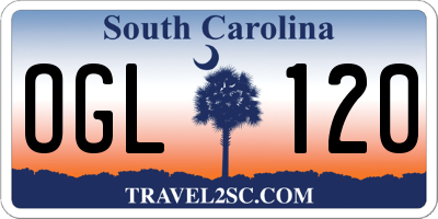 SC license plate OGL120
