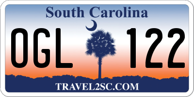SC license plate OGL122