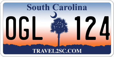 SC license plate OGL124