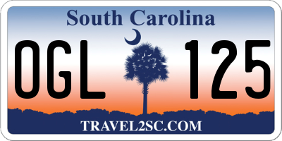 SC license plate OGL125
