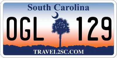SC license plate OGL129