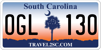 SC license plate OGL130