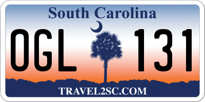 SC license plate OGL131