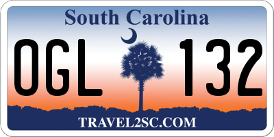 SC license plate OGL132