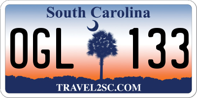 SC license plate OGL133
