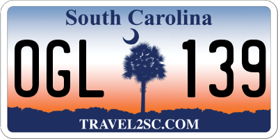 SC license plate OGL139