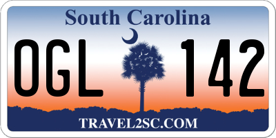 SC license plate OGL142