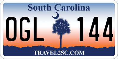 SC license plate OGL144