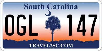 SC license plate OGL147