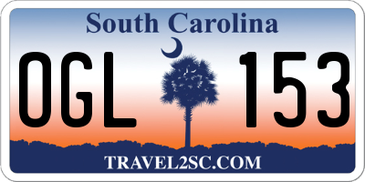 SC license plate OGL153