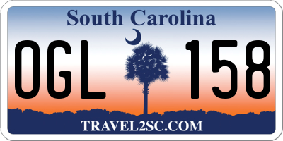 SC license plate OGL158