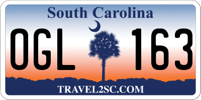 SC license plate OGL163
