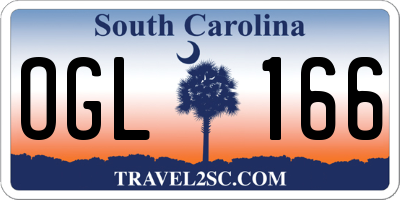 SC license plate OGL166