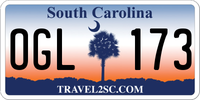 SC license plate OGL173