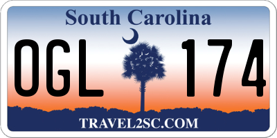 SC license plate OGL174